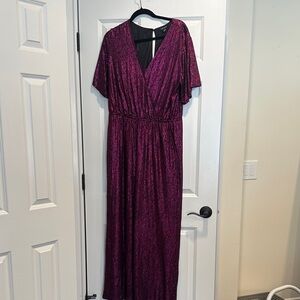 VENUS Shimmering Purple Maxi Jumpsuit